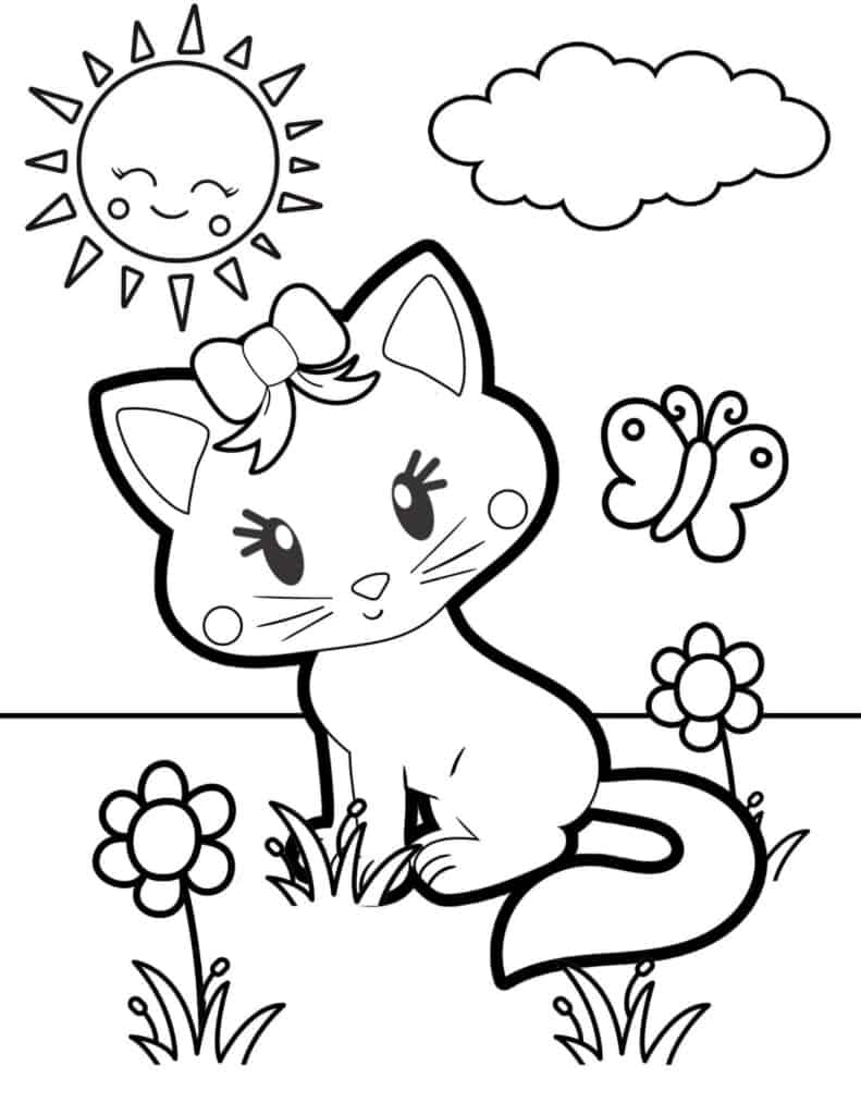 Kitten Coloring Page