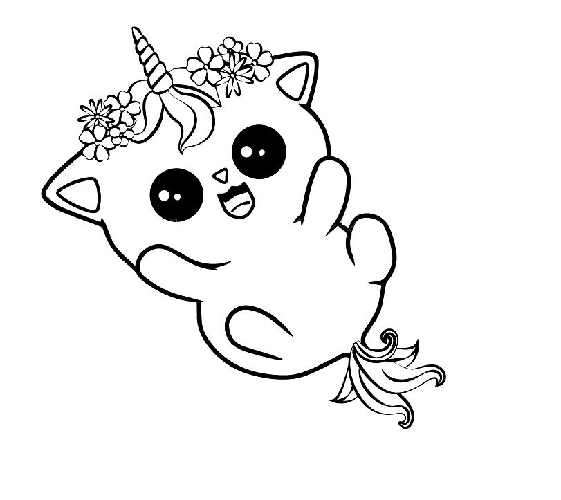kitty unicorn coloring pages