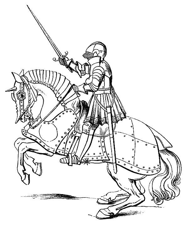 knight on a horse coloring pages