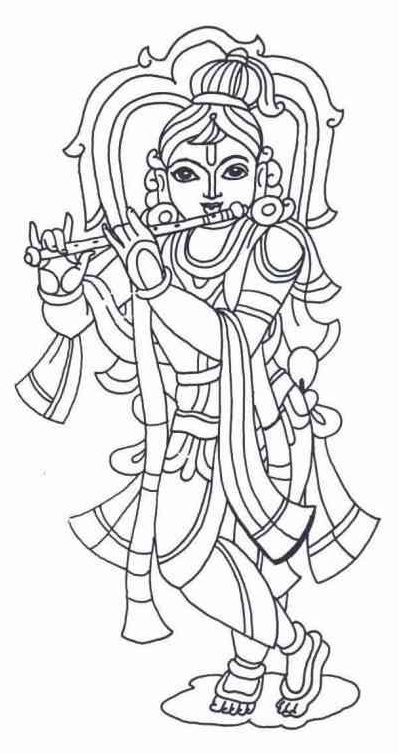 Krishna Coloring Page