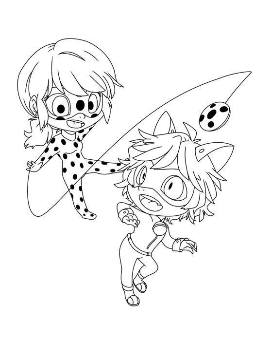ladybug and cat noir coloring pages