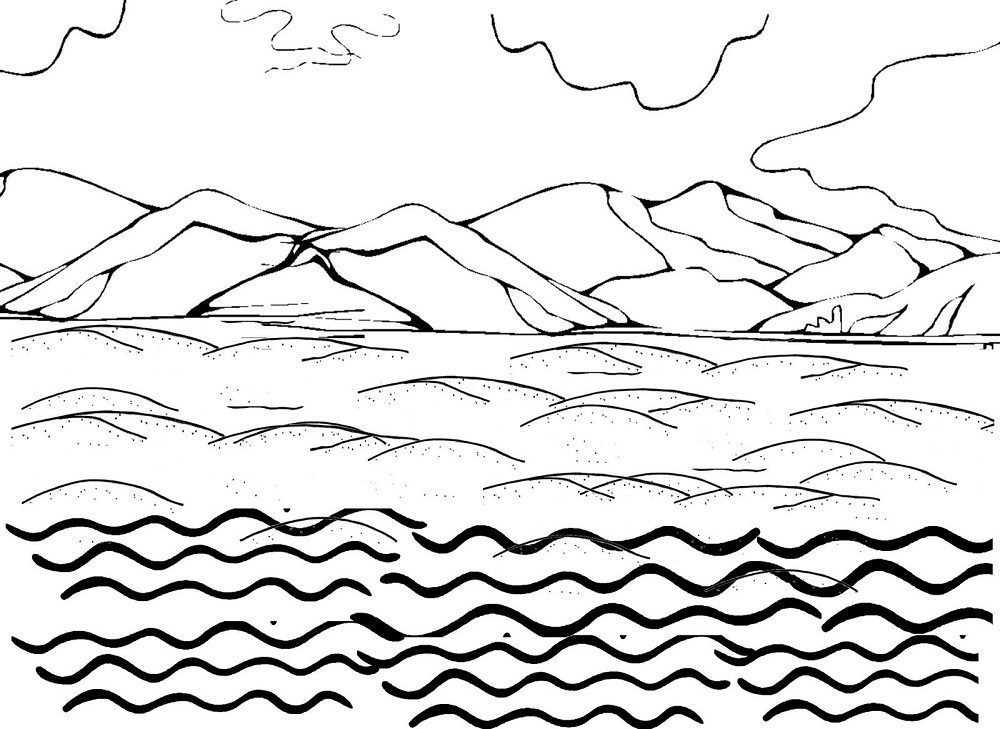 land and water coloring pages