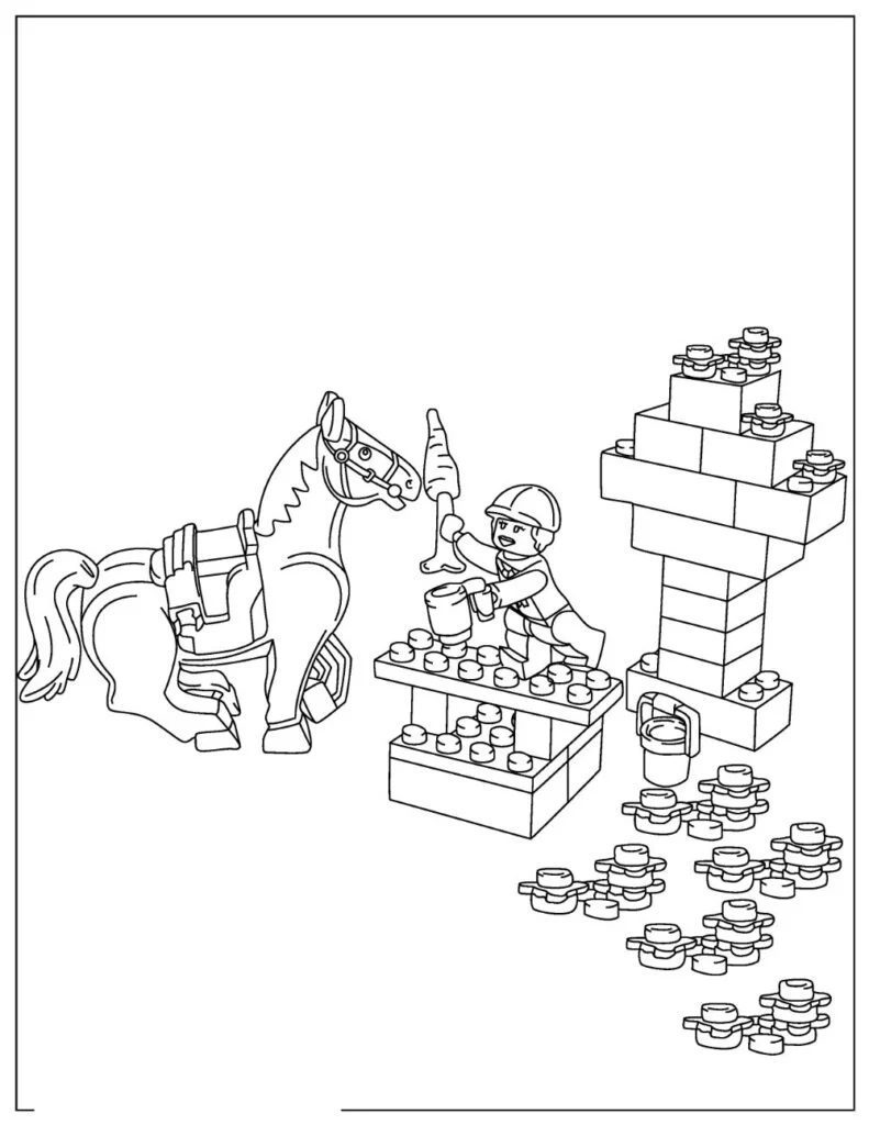 lego friends big horse coloring pages
