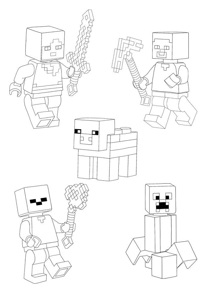 Lego Minecraft Coloring Pages