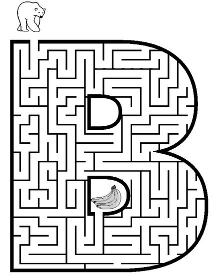 Letter B Coloring Maze