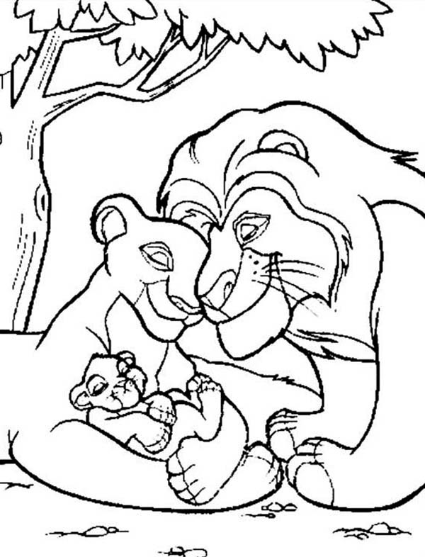 Lion Family Coloring Pages