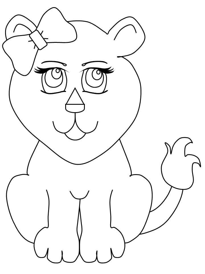 Lions Lioness Animals Coloring Pages