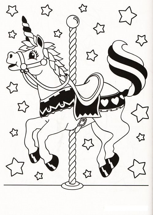 lisa frank carousel horse coloring pages