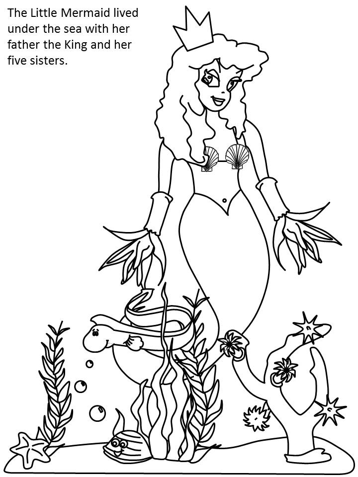 Little Mermaid Under the Sea coloring page
