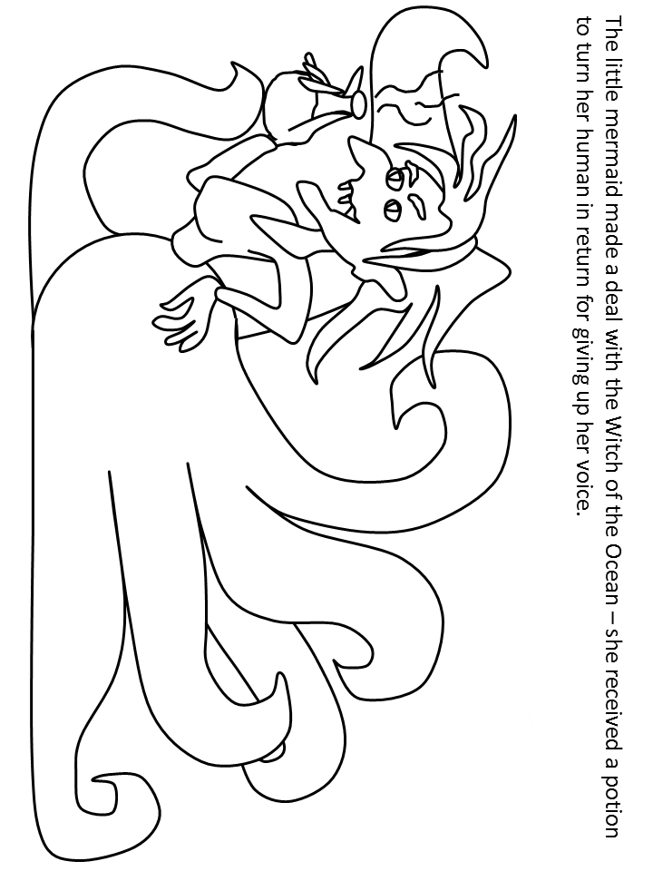 Little Mermaid witch coloring page