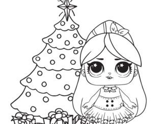 Christmas Tree Connect Dots coloring page & book for kids.