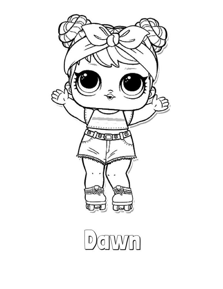 lol doll coloring pages dawn