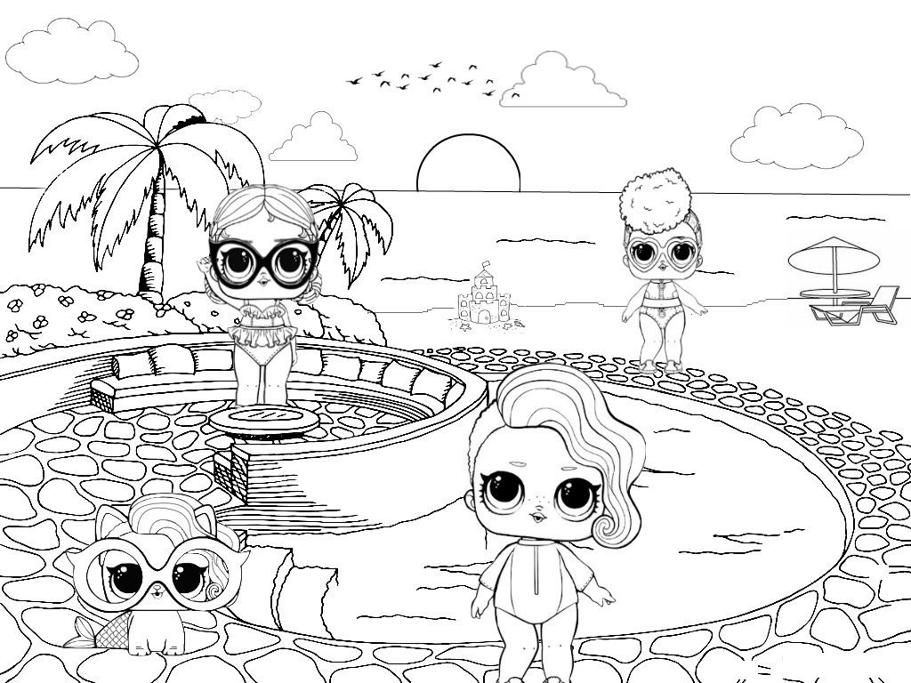 lol doll coloring pages water