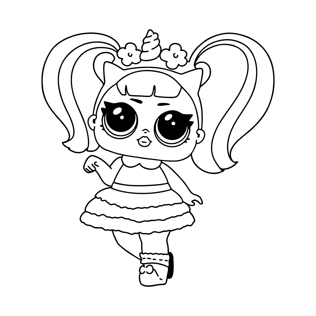 lol doll unicorn coloring pages