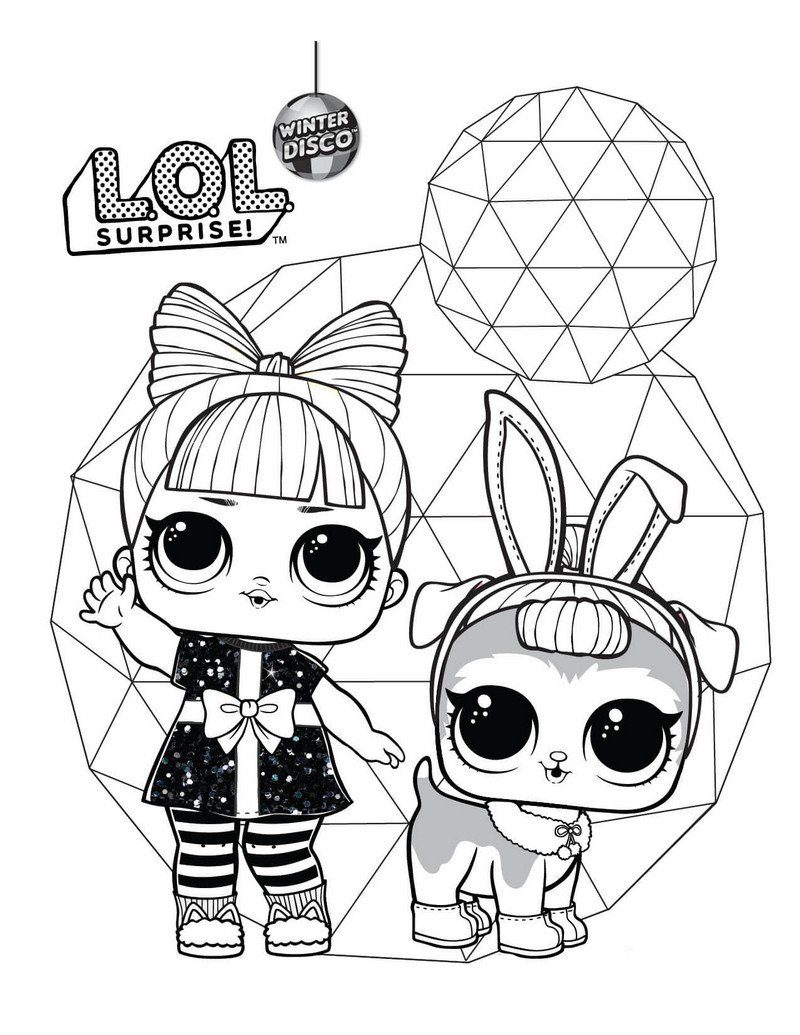 lol omg winter disco lol doll coloring pages