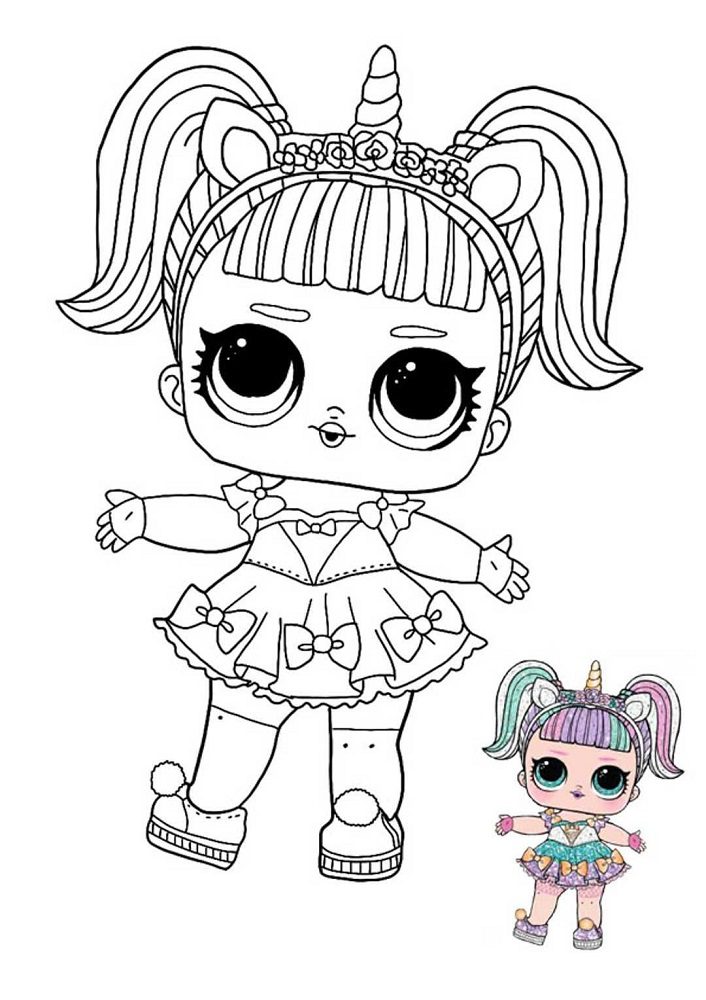 lol surprise doll coloring pages printable unicorn