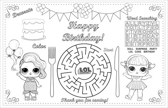 lol surprise happy birthday coloring pages