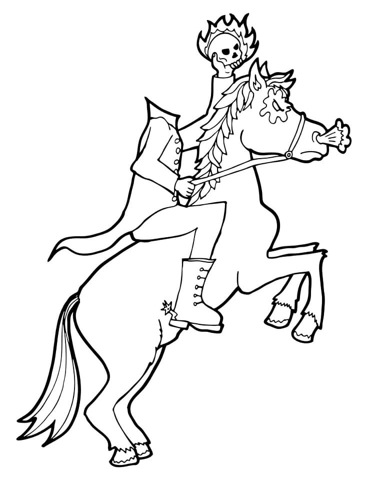long horse coloring pages scary