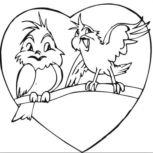 Love birds coloring page