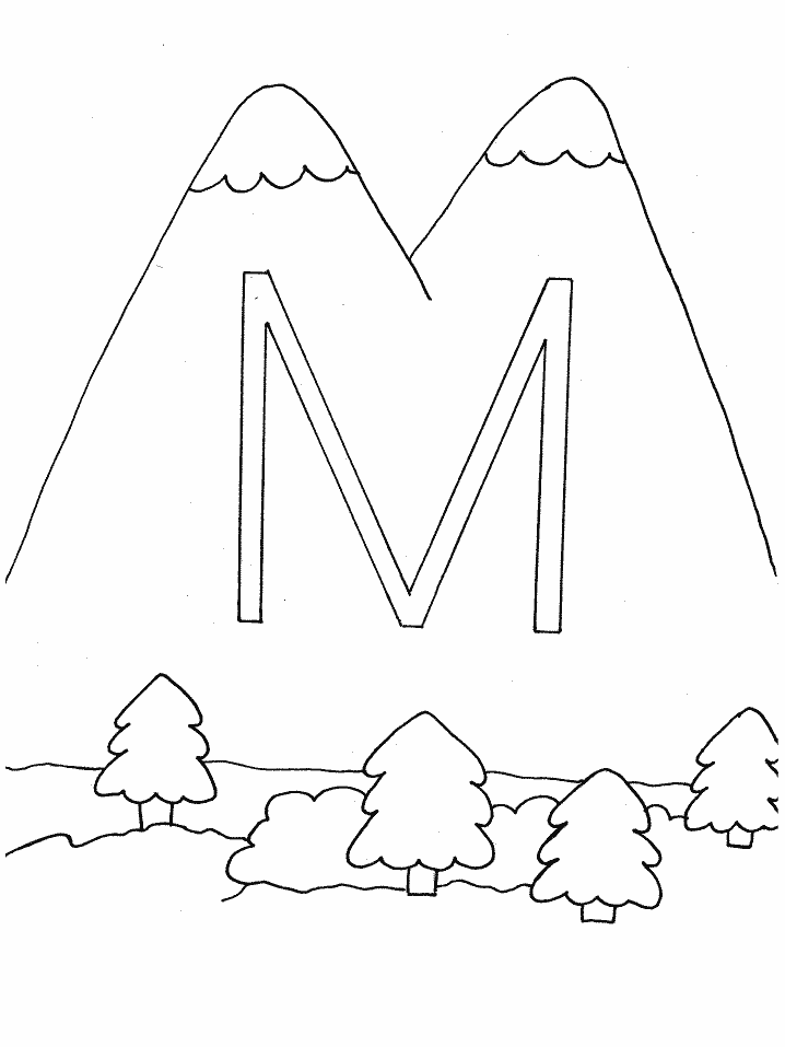 M Mountain Coloring Page