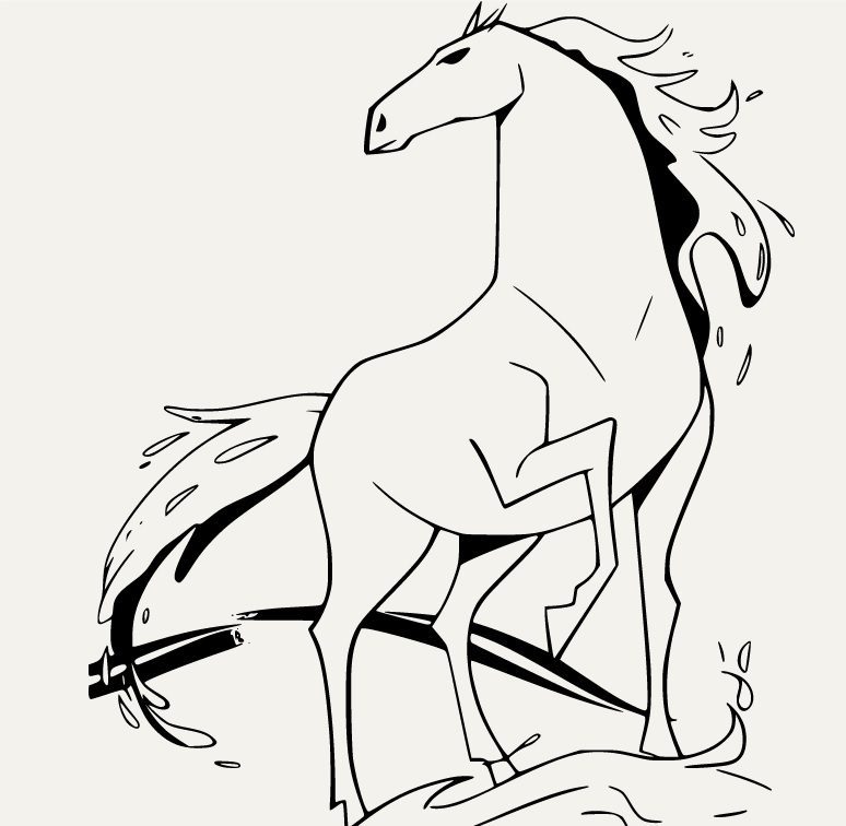 Magical Mustang Horse Coloring Pages
