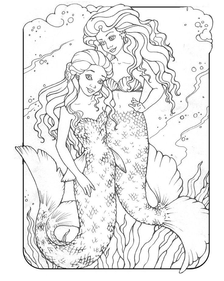 mako mermaid in the water coloring pages