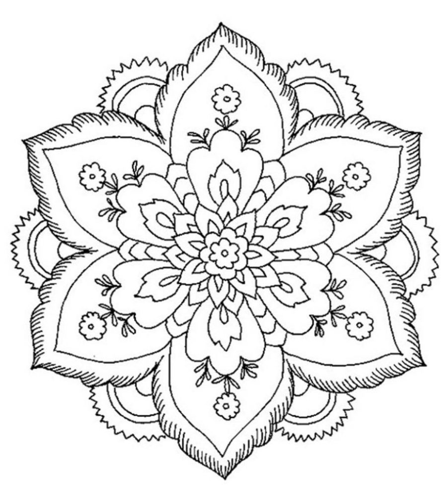 mandala flower coloring pages