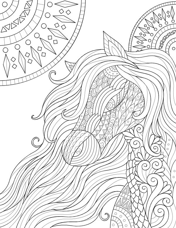 mandala horse coloring pages