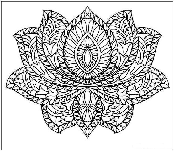 mandala water lily adult coloring pages for adults