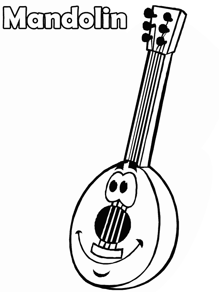 Mandolin Face Music Coloring Pages