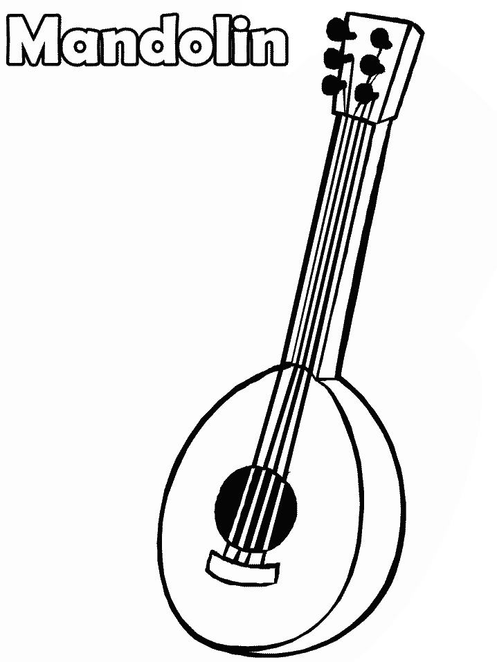 Mandolin Music Coloring Pages