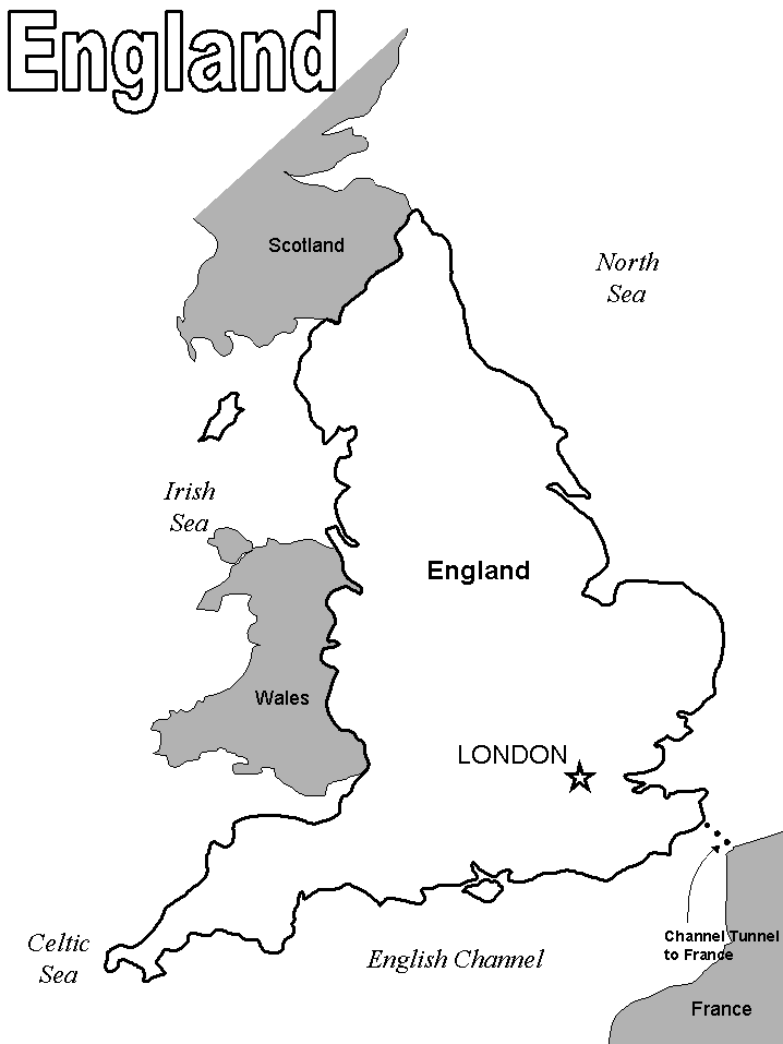 England Map Coloring Page