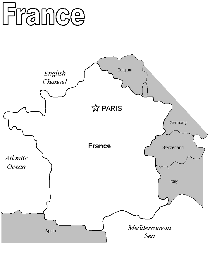 Map France Coloring Page