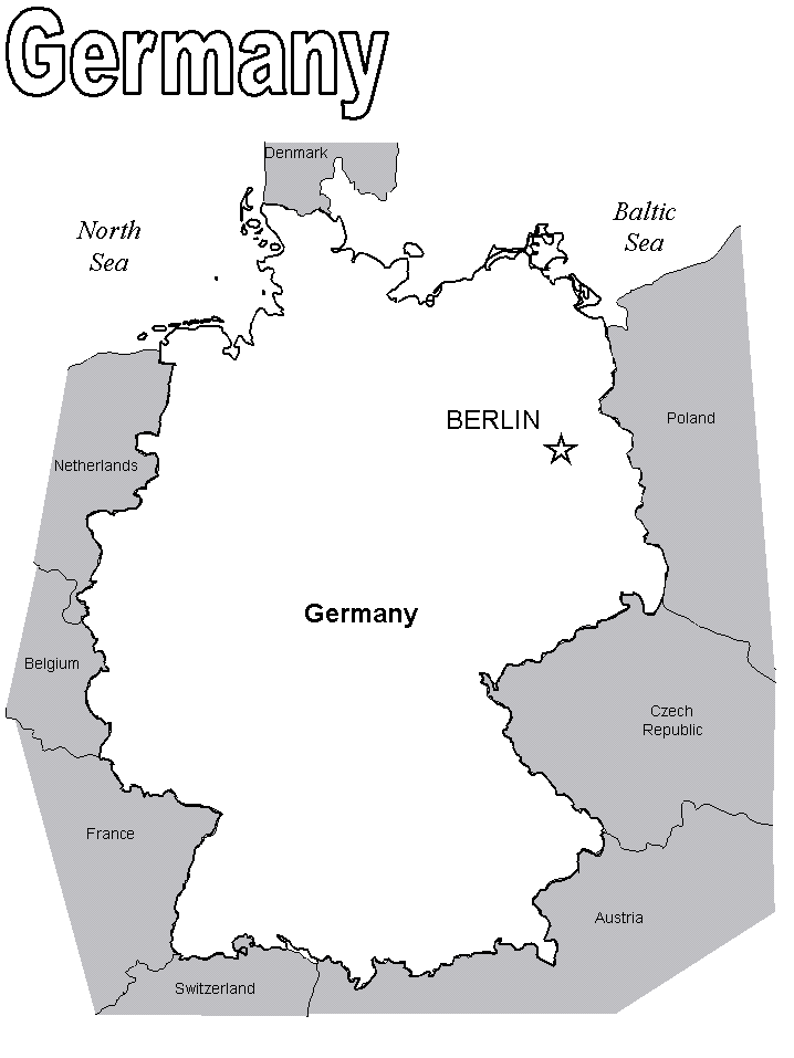 Map Germany Coloring Page