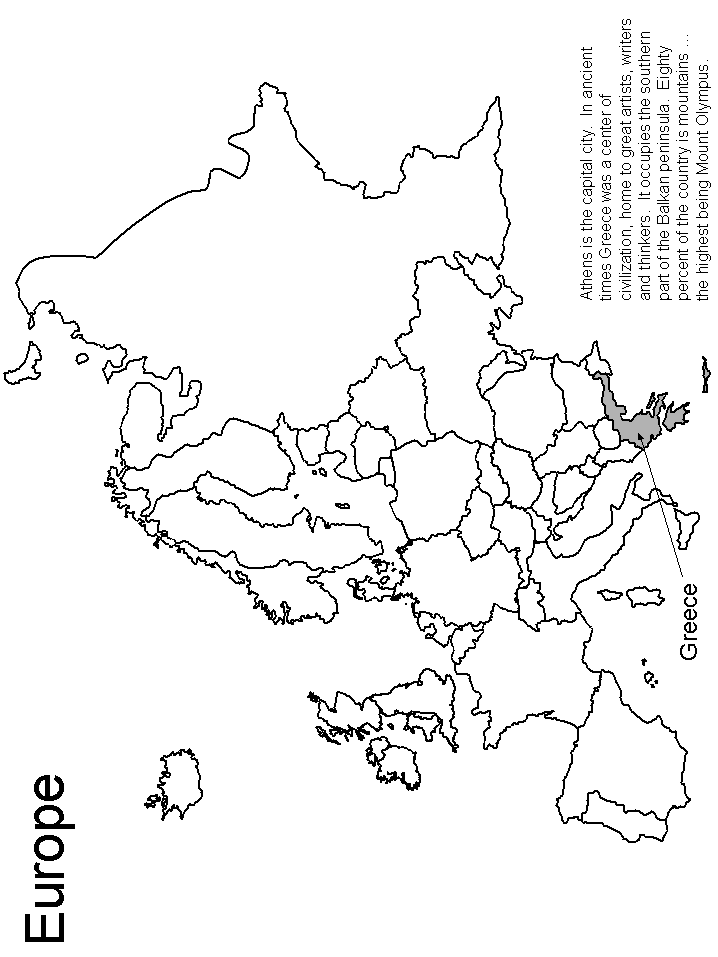 Map of Greece Coloring Page