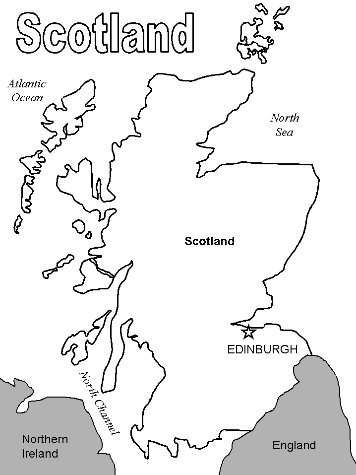 Scotland Map Coloring Page