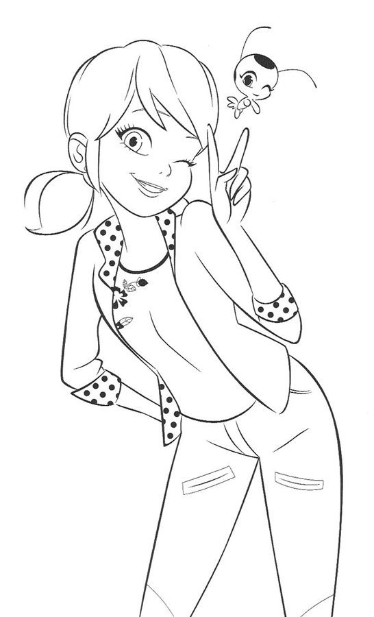 marinette miraculous ladybug coloring pages