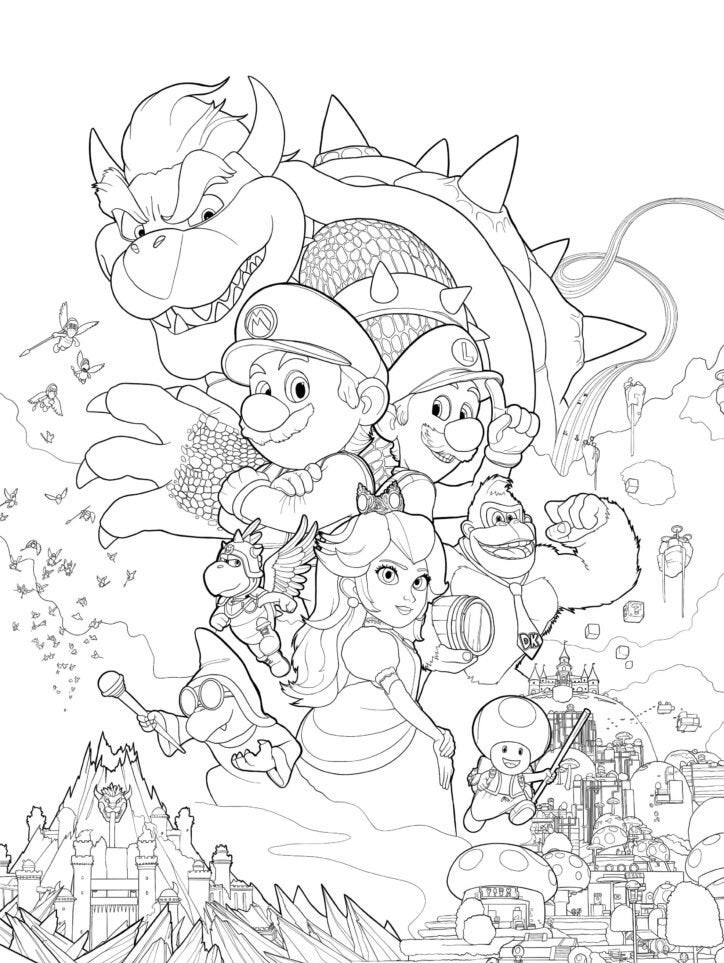 Mario Brothers Movie Coloring Page