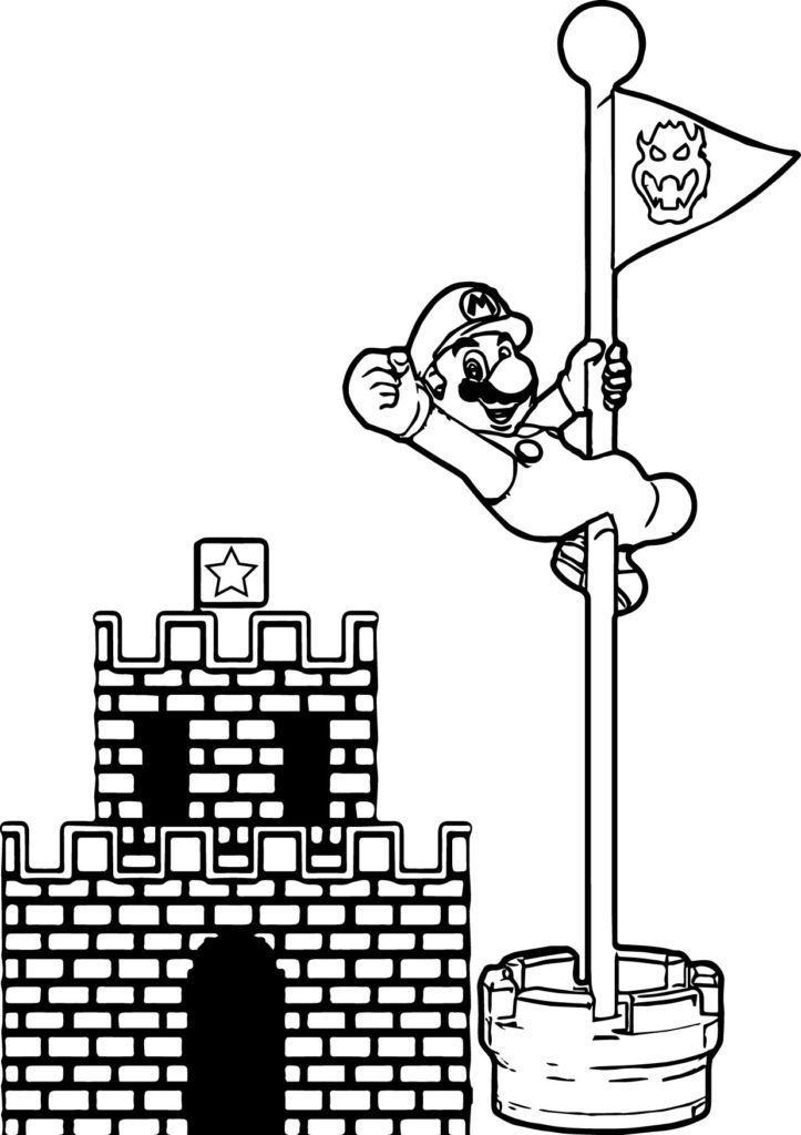 mario castle coloring pages