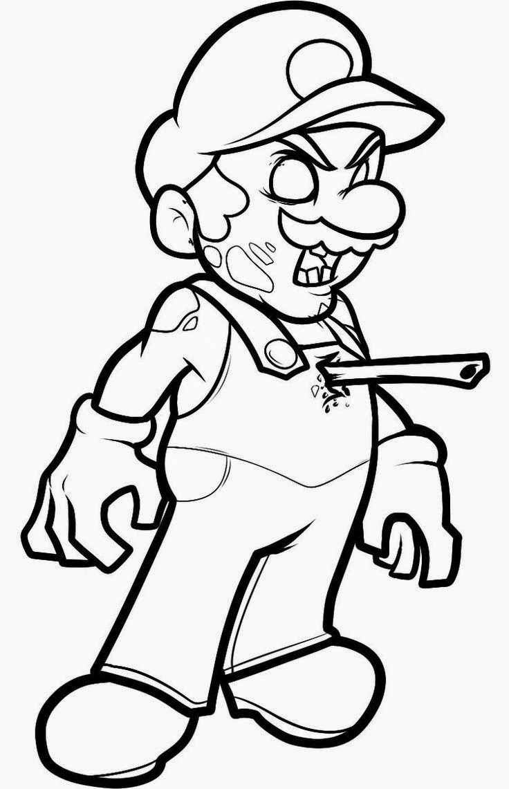 mario zombie coloring pages