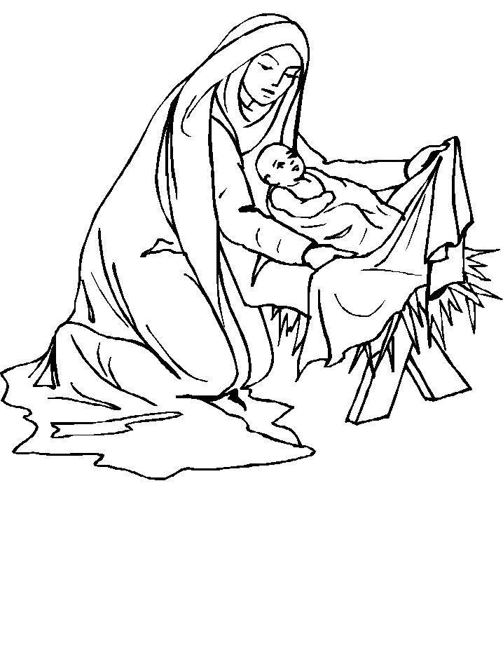 Mary Christmas Coloring Pages