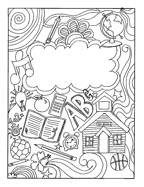 Math Binder Cover Coloring Pages