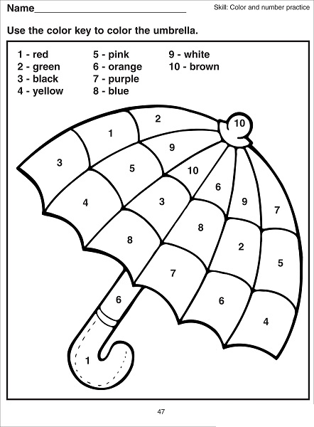 Math Coloring Pages Kindergarten