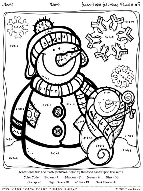 math coloring pages winter