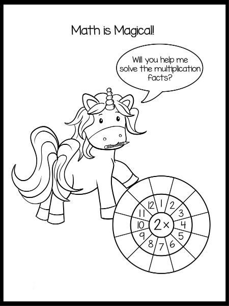 math facts coloring pages multipling horse