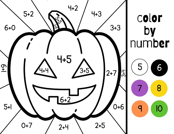 Math Halloween Coloring Pages