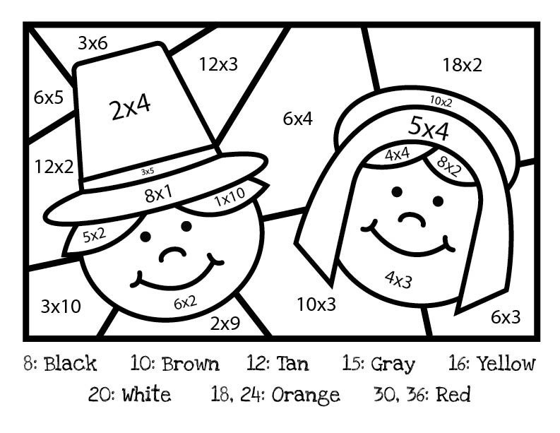 Math Thanksgiving Coloring Pages