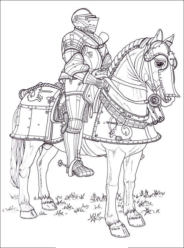 medieval horse coloring pages