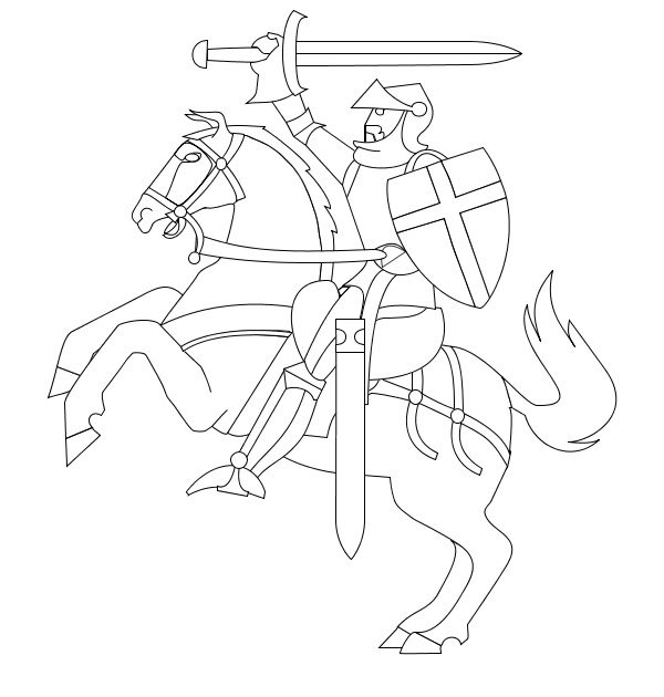 Medieval Kid Riding Horse Coloring Pages