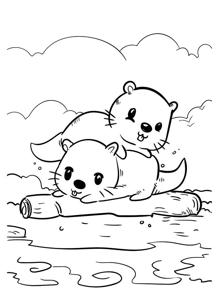 mediun coloring pages of animals in water